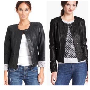 Black Faux Leather Jacket- size M